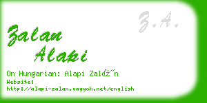 zalan alapi business card